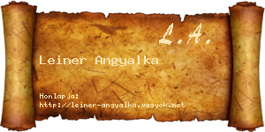 Leiner Angyalka névjegykártya
